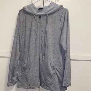 32 Degrees Cool Small Gray Hooded Zip Up Athletic Windbreaker